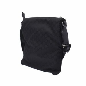 Gucci Bag Nylon Logo Leather Black Shoulder GG